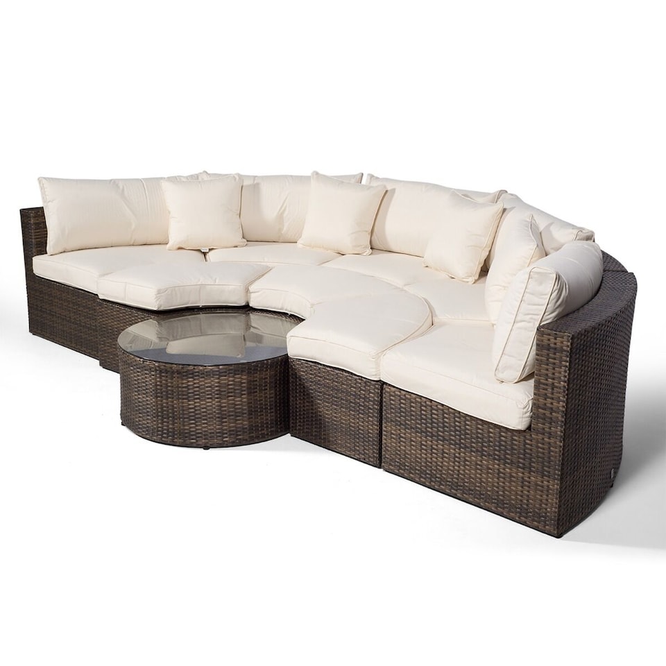 image 1 of Monaco Luxury Large Rattan Garden Sofa Set | Brown | Brown | Five Plus Seater
