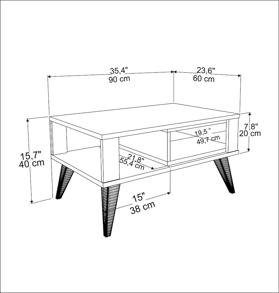 image 1 of Decorotika Ionis Coffee Table - W 90 cm x H 40 cm x D 60 cm