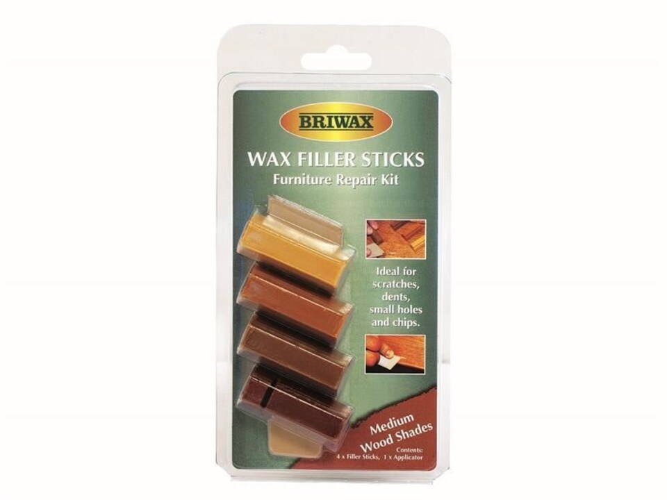 Briwax - Wax Filler Sticks Medium Wood Shades (Pack 4)
