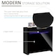 image 4 of HOMCOM Modern High Gloss RGB LED Cabinet Cupboard Sideboard Console White