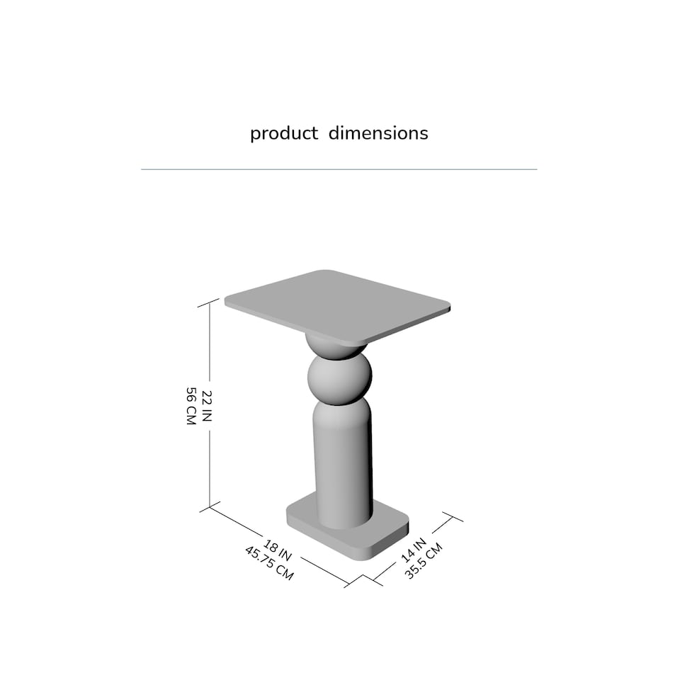 image 1 of Vita Solid Mango Wood Pedestal Side Table for Living Room Bedroom
