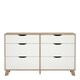 image 2 of Ikast 6 Drawers Double Dresser in Jackson Hickory and White