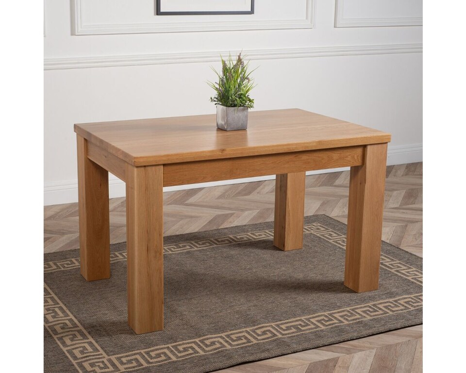 image 1 of Dakota 127 x 82cm Oak Small Dining Table and 6 Lola Leather Chairs | Red | Red