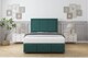 image 2 of Sloomy Lancaster Emerald Plush Divan Bed Base 2 Drawers Left Side With 26 Inch Strutted Headboard & 12 Inch Matching Footboard | Green | Emerald | Small Single | 1