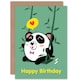 image 1 of Kawaii Panda Swing Girls Birthday Greeting Card