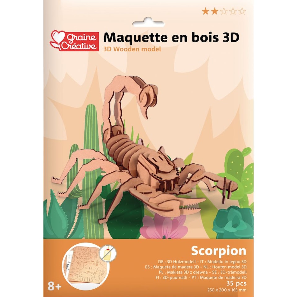 image 1 of 3D Wooden Model Kit Scorpion - Craft Gifts for 8 yrs
