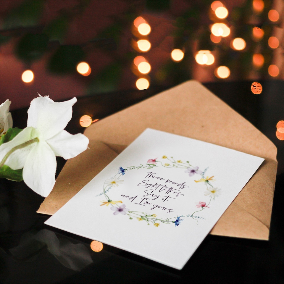 image 1 of Wedding Card Marriage Poem 3 Words 8 Letters Blair Waldorf Floral