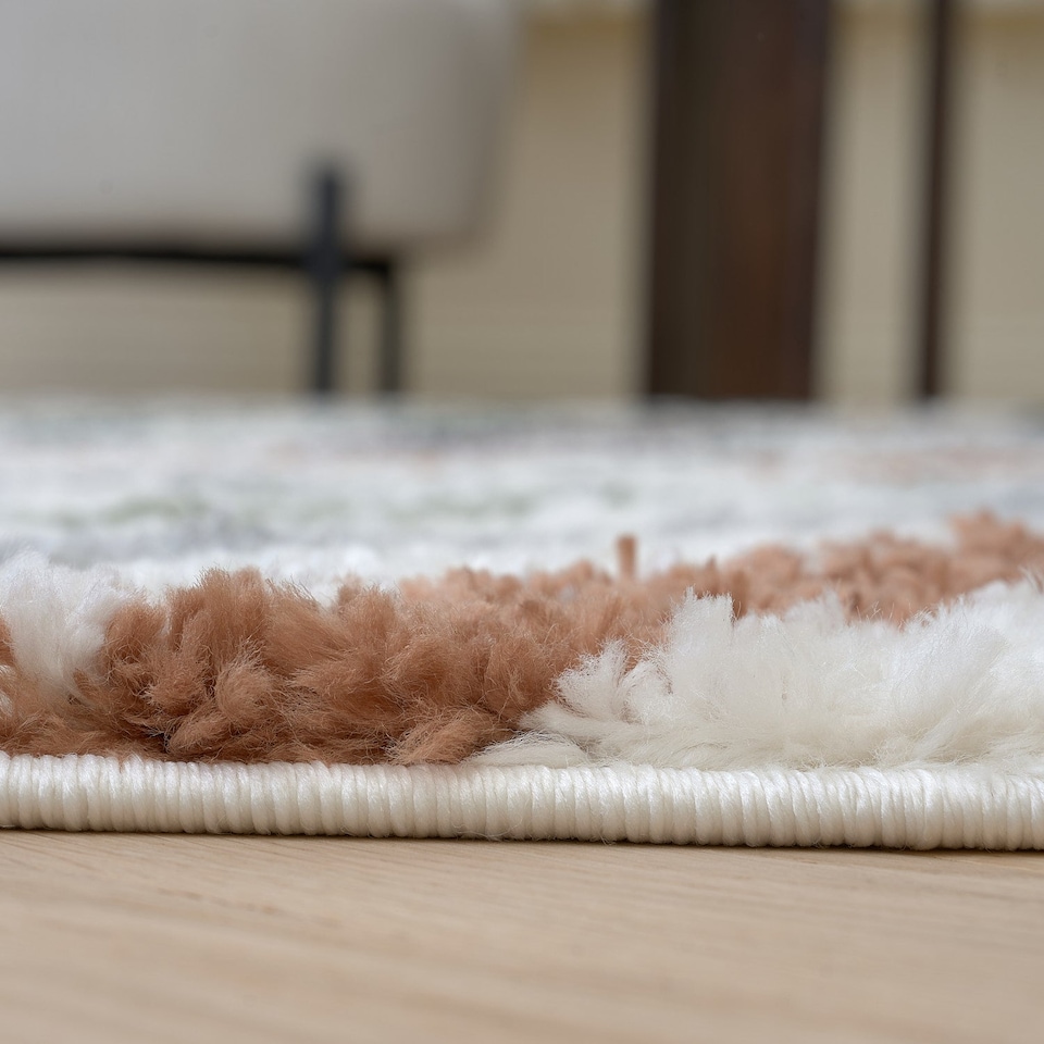 image 1 of The Rugs Moodi Collection Abstract Design Shaggy Soft High Pile Living Room Floor Rug and Runner