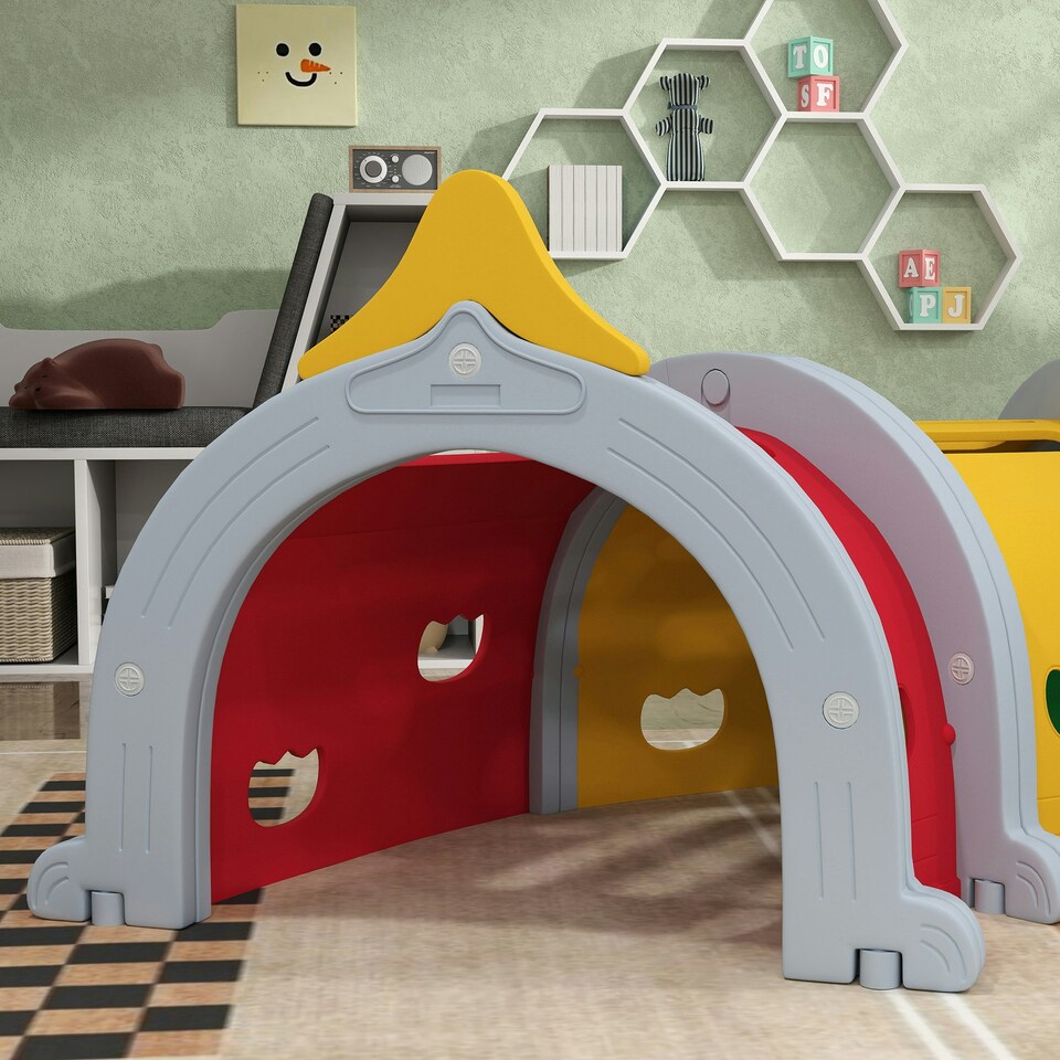 image 1 of AIYAPLAY Kids Play Tunnel for 3-6 Years, Crawl and Climb, Lion Design