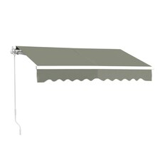 Living and Home Outdoor Retractable Patio Awning for Window and Door - L350*W300cm Grey