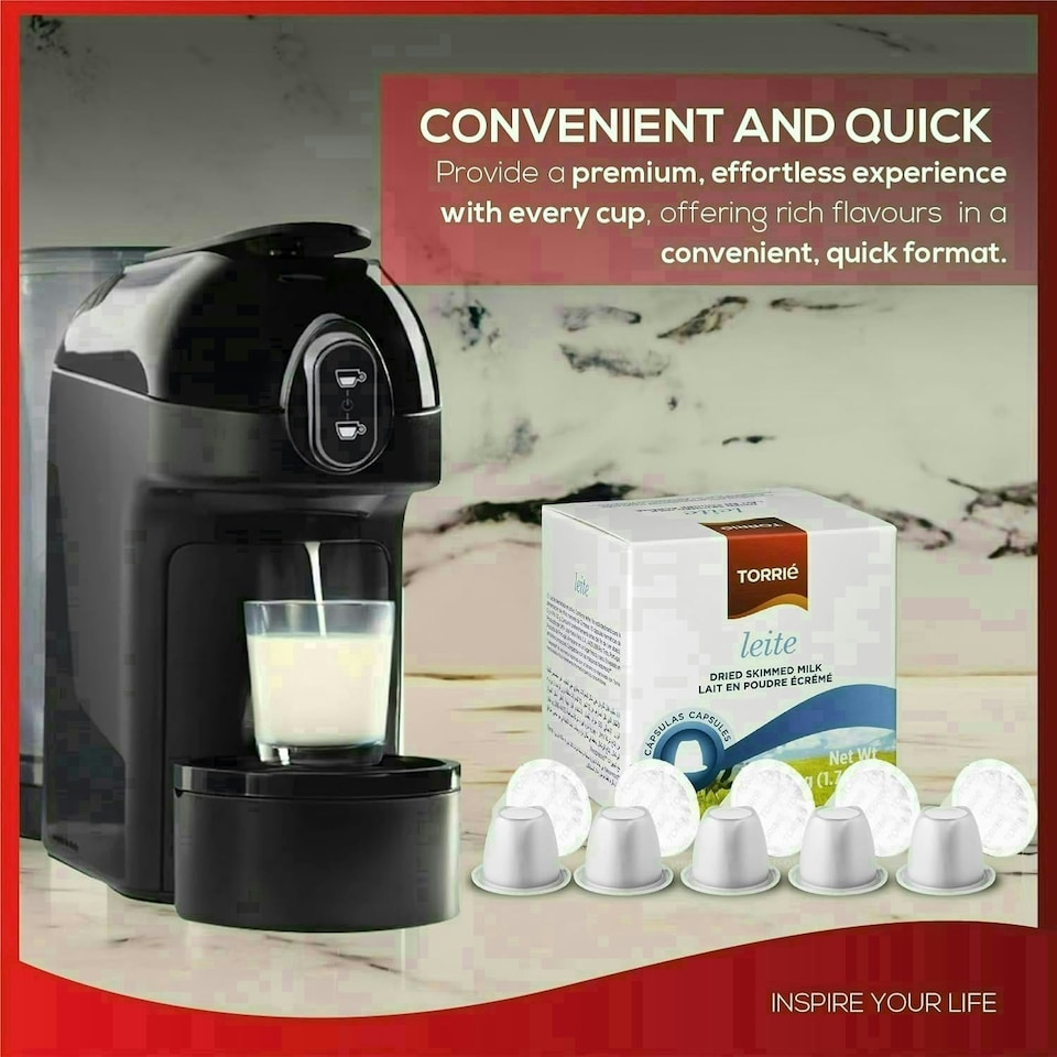 image 1 of Skinny Milk Creamer Nespresso ® Compatible Coffee Machine Pods (10 Pods)