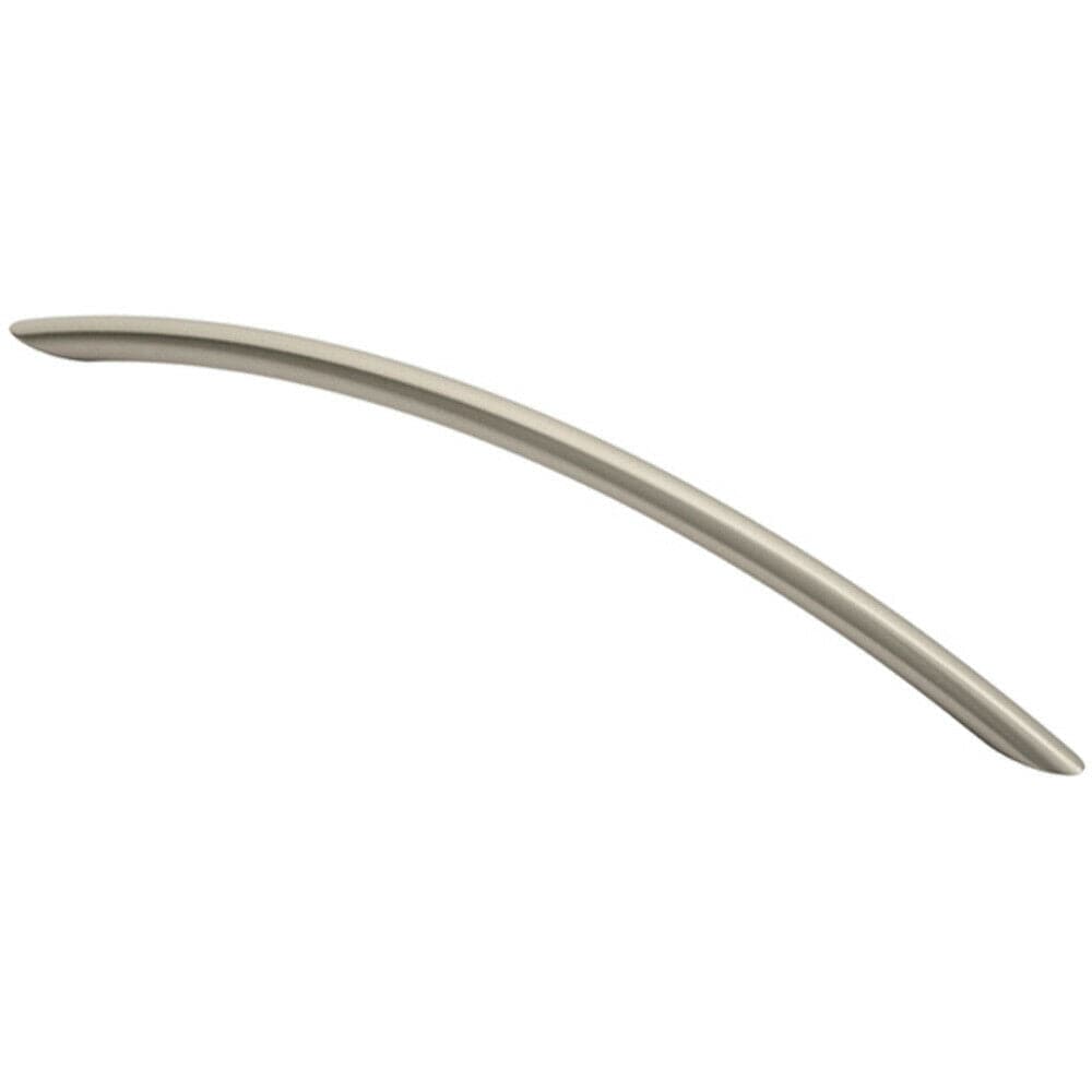 Loops Curved Bow Cabinet Pull Handle 256 x 10mm 224mm Fixing Centres Satin Nickel in Metallics