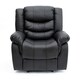 image 2 of Chester Bonded Leather Manual Recliner Chair with Heat And Massage (Black)