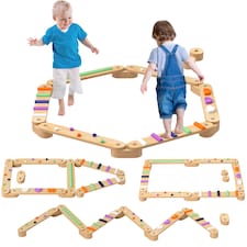 AIYAPLAY Wooden Balance Beam for Kids 3-8 Years, Indoor Outdoor Use