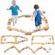 image 1 of AIYAPLAY Wooden Balance Beam for Kids 3-8 Years, Indoor Outdoor Use