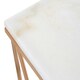 image 4 of Champagne Finish End Table With Rose Gold Legs,White Marble Top Side Table,Modern Prismatic Bedside Table