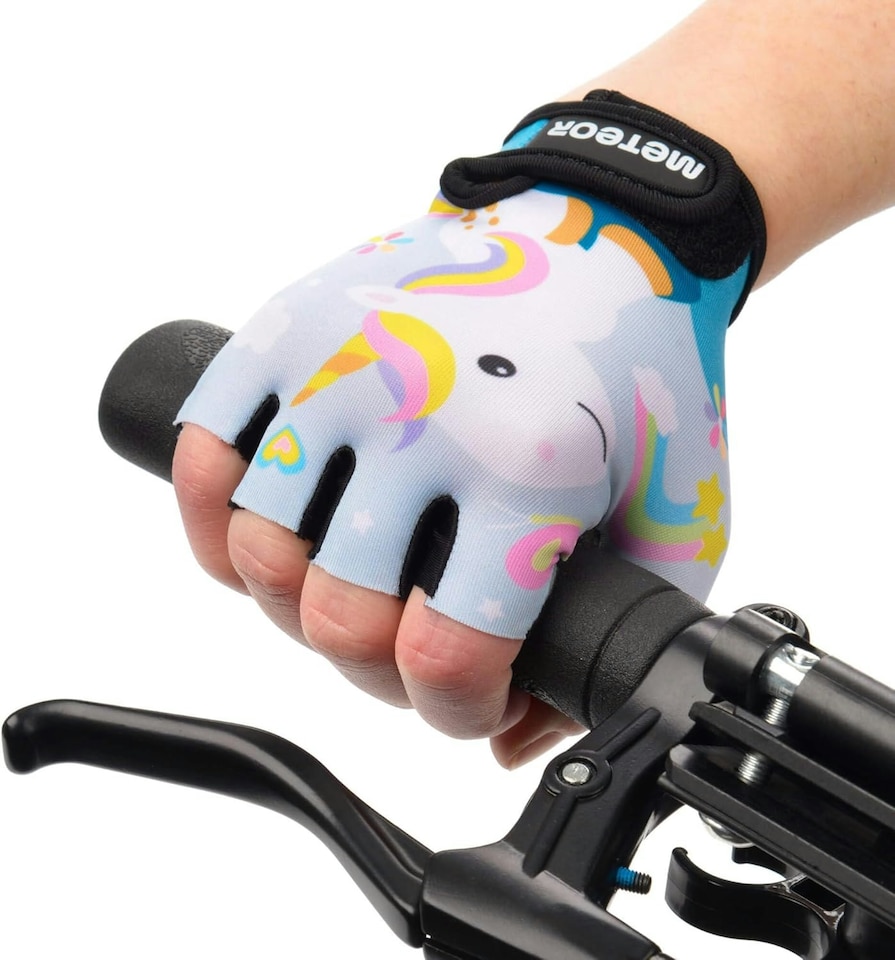 image 1 of Meteor Kids Bike Gloves – Breathable, Non-Slip, Padded for Comfort & Safety | Multi | Pony | S