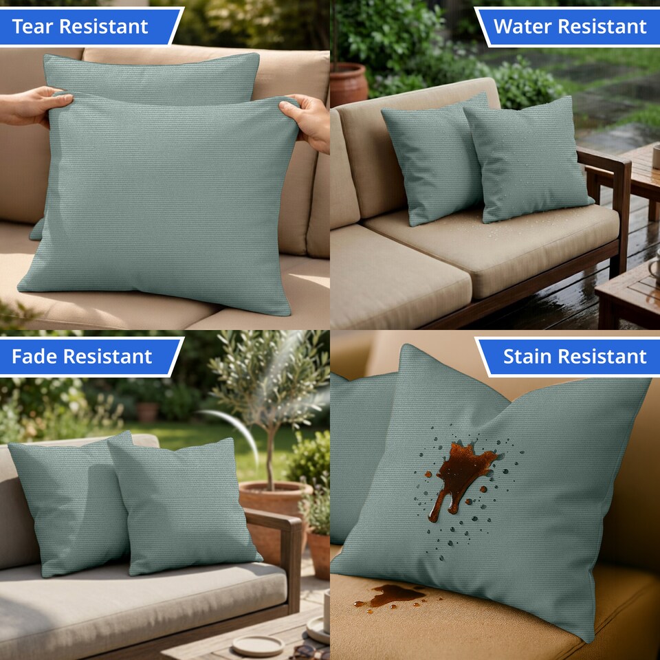 image 1 of Covers&All Sunbrella Throw Pillows Pack Of 4, Square 18 x 18, Canvas Spa