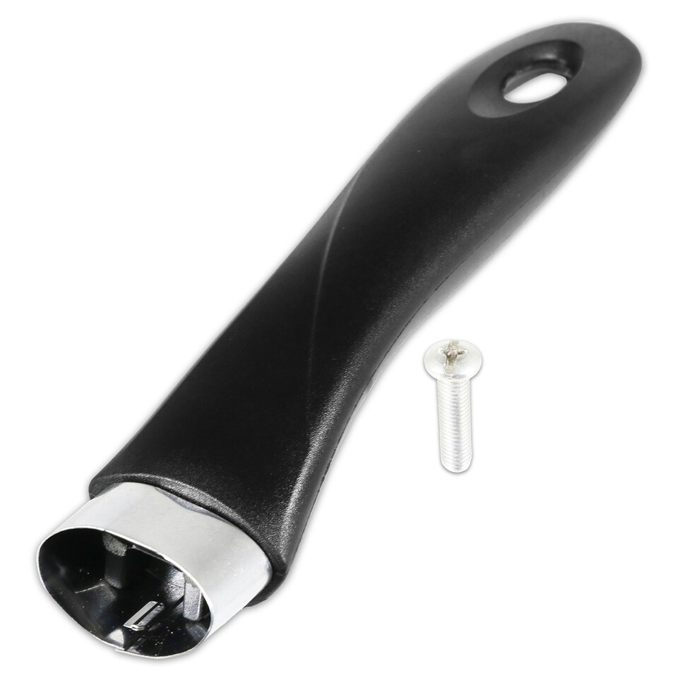 image 1 of SPARES2GO Frying Pan Handle Curved Black Bakelite Saucepan Pot Cookware Replacement (200mm) Black