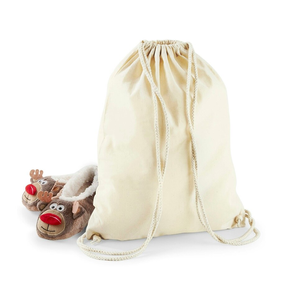 image 1 of Westford Mill Recycled Cotton Drawstring Bag - Natural - One Size (UTRW8542) Cream | One Size