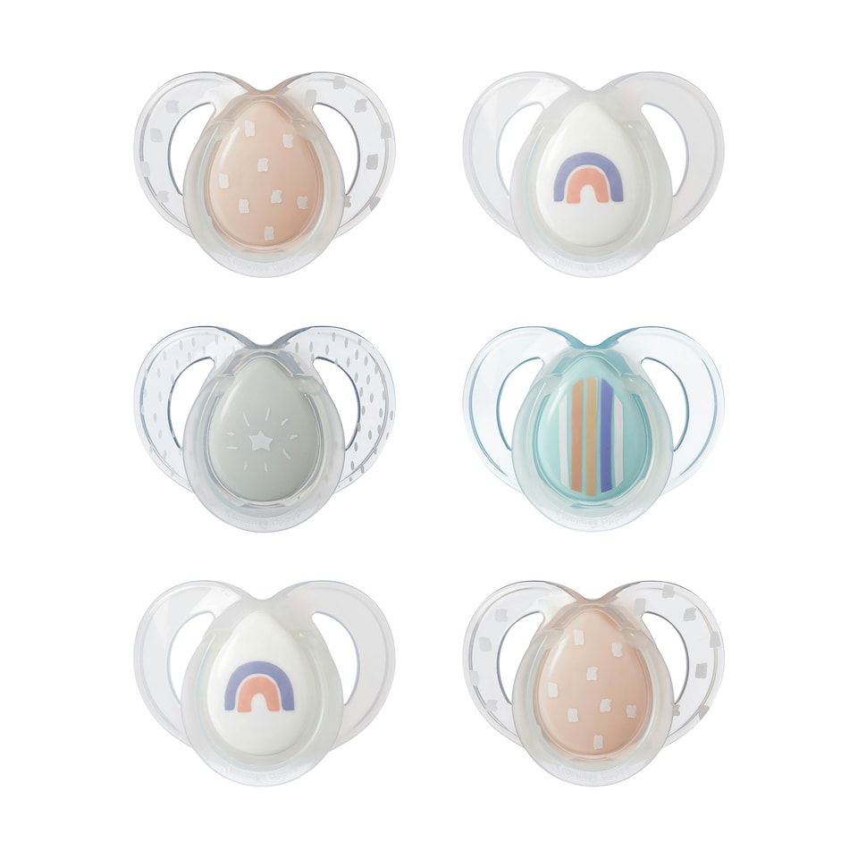 image 1 of Tommee Tippee Night Soother, 6-18 months, 6 pack