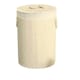 image 1 of Round Bamboo White Laundry Hamper | White