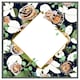 image 4 of Decorative flowers on navy background (Picture Frame) White | XL
