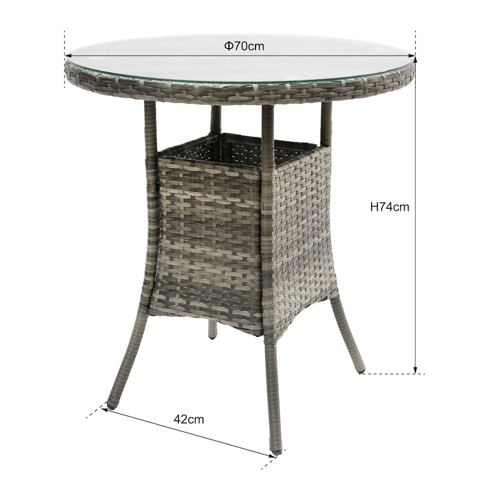 image 1 of VIRGINIA Rattan Bistro Set 2 Seater Round Table and Chairs