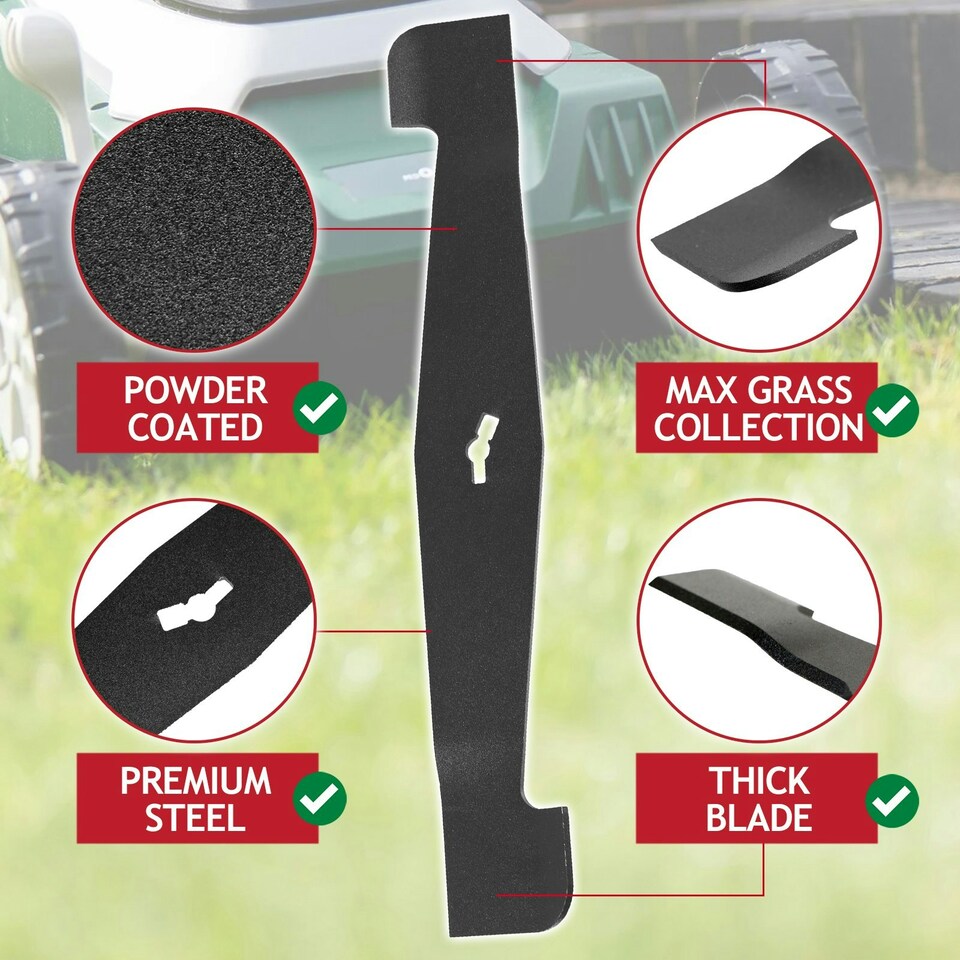 image 1 of SPARES2GO Metal Blade compatible with Hawksmoor SLM32F-ZE Lawnmower (32cm)