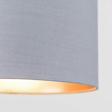 ValueLights Modern Grey And Copper Pendant Ceiling Table Lamp Drum Light Shade