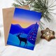 image 3 of Greeting Card Colourful Lights Tree Reindeer Winter Wonderland Blank For Him Or Her Art Xmas Christmas Card