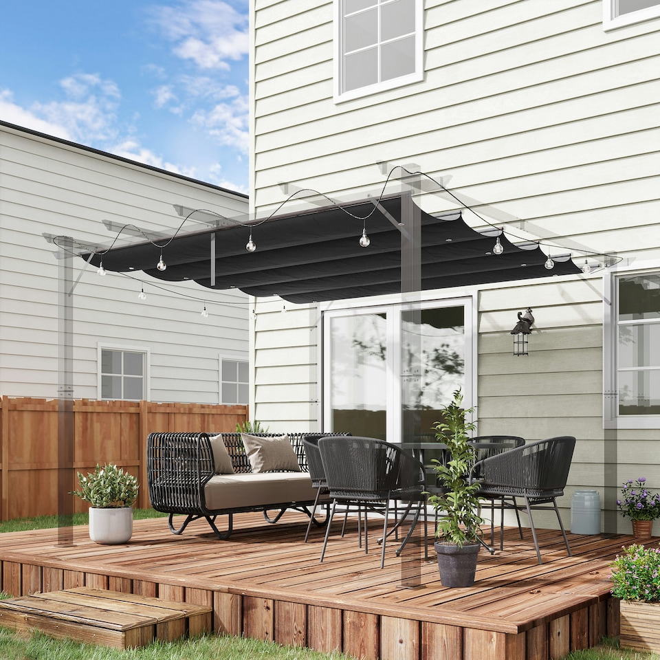 image 1 of Outsunny Pergola Shade Cover Replacement Canopy for 3 x 3(m) Pergola, Beige