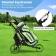 image 3 of COSTWAY 3 Wheel Golf Push Cart Folding Golf Holder Green