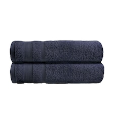 Luxury Zero Twist Egyptian Cotton Bath Towels 70 x 120cm - Pack of 2 Blue | Navy | Bath towel