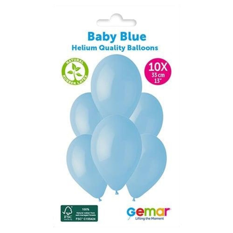 image 1 of Baby Blue Bio Latex Balloons 33cm / 13 in - Pack of 10