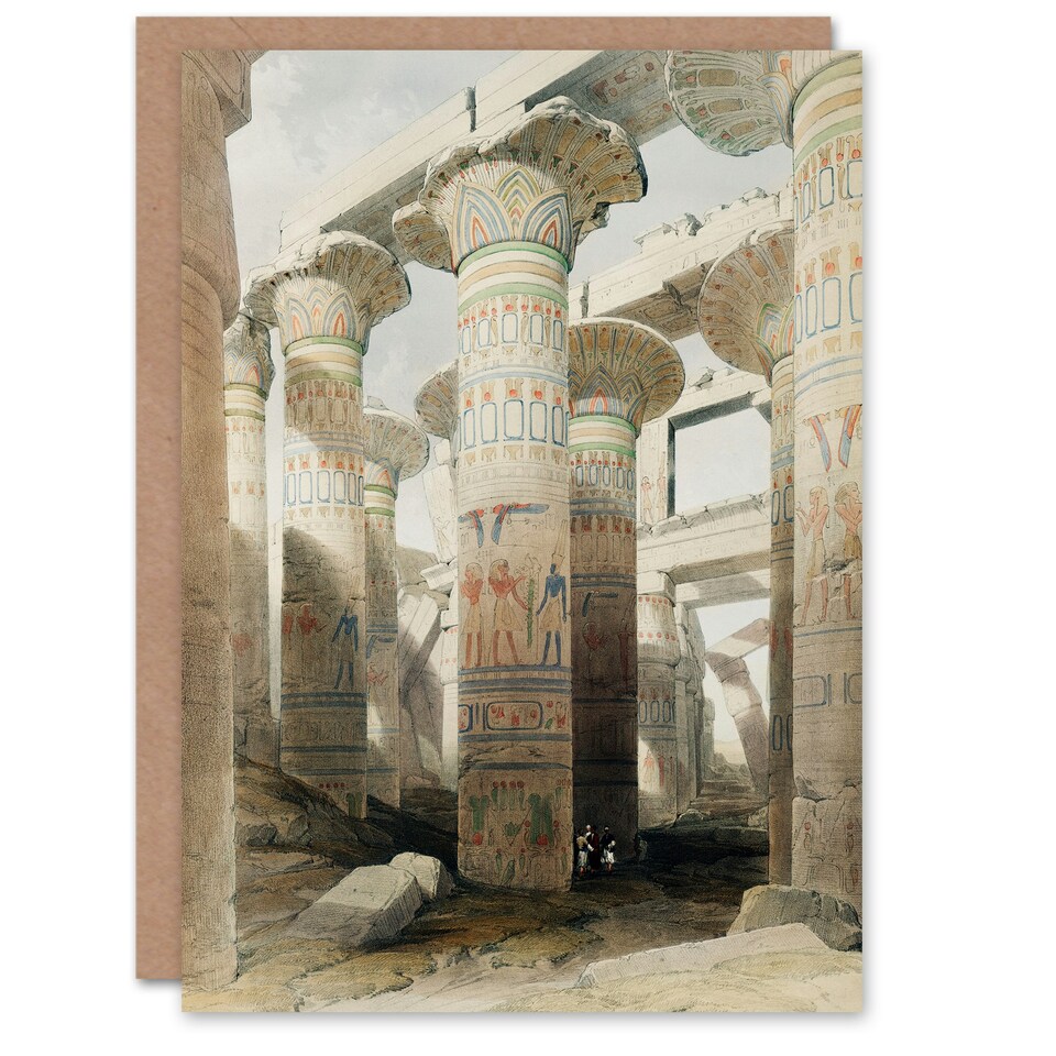 image 1 of David Roberts Art Card Karnak Temple Great Hypostyle Hall