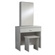 image 1 of Makeup Dressing Table Set With Sliding Storage Space Vanity Mirror and Stool Grey