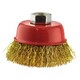 image 1 of 65mm Wire Cup Brush Wheel For Angle Grinder Crimped Brass Coated Removal