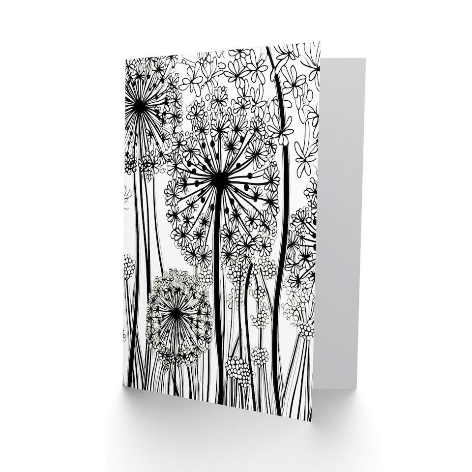 image 1 of Mothers Day Card Folk Allium Flowers Floral Mum Card