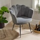 image 3 of Boucle Fabric Scallop Shell Chair Wing Back Armchair Sofa | Grey