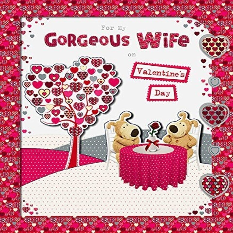 image 1 of Boofle Boxed Luxury Die Cut Attachments Valentine's Day Card Wife