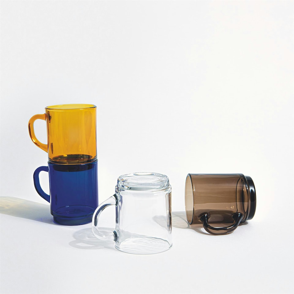 image 1 of Duralex Versailles Glass Coffee Mugs - 260ml  - Amber - Pack of 6 Orange
