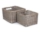 image 1 of Set of 2 Square Antique Wash Unlined Storage Basket | Brown | Brown | Not provided