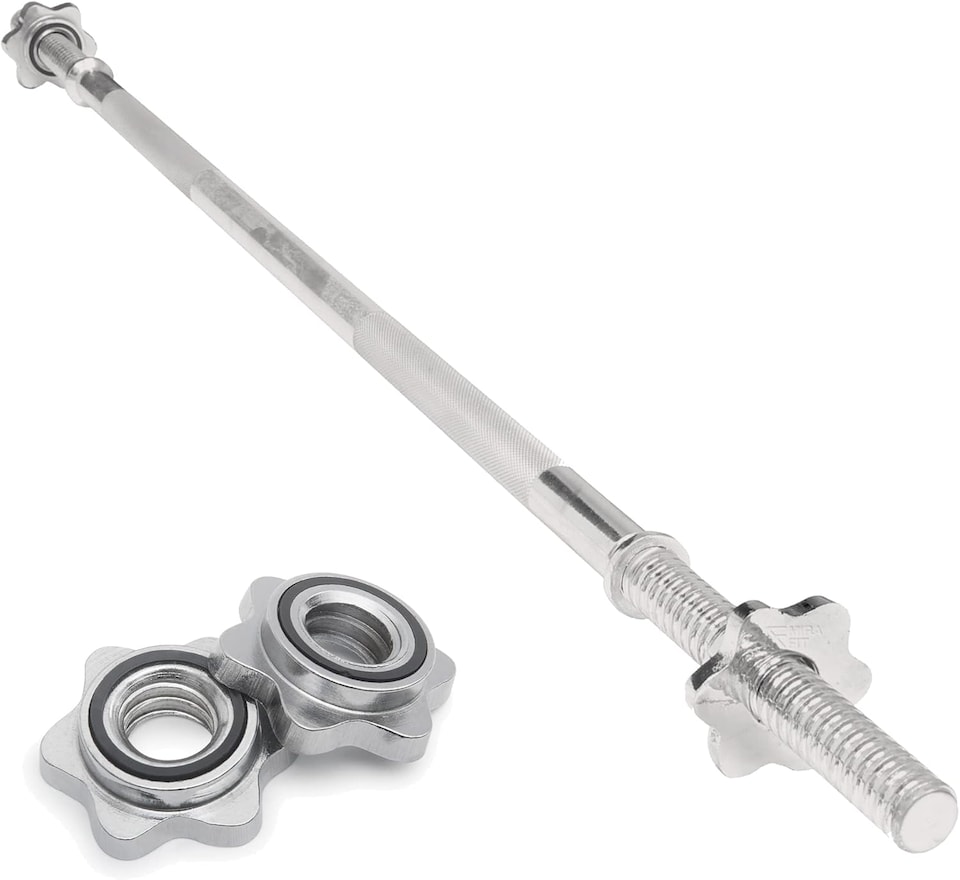 image 1 of Body Revolution Straight Barbell Bar 1" Standard 1.4m Spring Collar