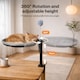 image 6 of Skylos 360 Rotating Grey Plush Mesh Cat Bed for Desk Adjustable Height Hammock