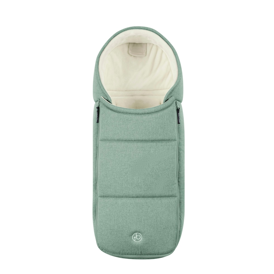 image 1 of Newborn Cocoon 2-in-1 Carrycot & Footmuff, Birth-6 Months, Universal Fit, Faux Fur Lining, Shower-resistant, Removable Head Support (Sage Green)