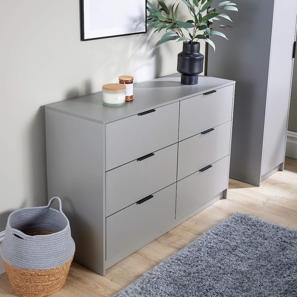 image 1 of Phoenix Chest Of 5 Drawers Bedroom Furniture Clothing Storage Organiser Unit | Grey