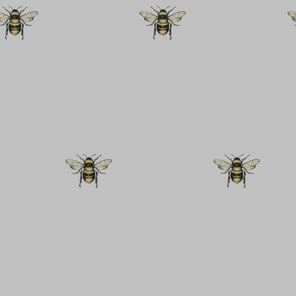 Sample of Luxe Bee wallpaper in grey Grey