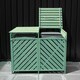 image 3 of Wooden Double Wheelie Bin Storage - Green
