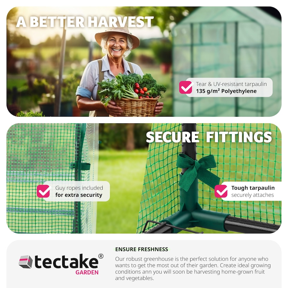 image 1 of Greenhouse - 16 shelf levels, tarpaulin cover, 143 x 143 x 195 cm